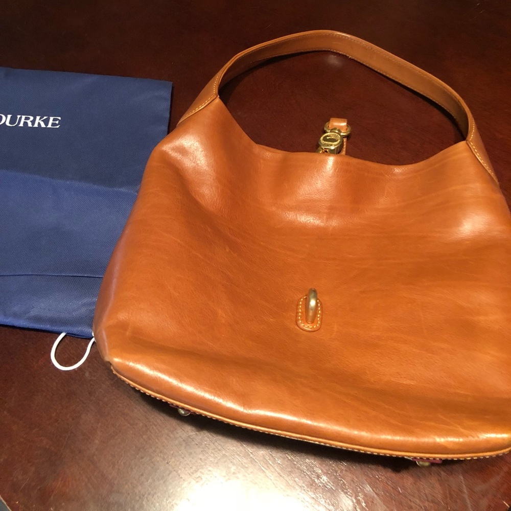 Dooney and Bourke Florentine leather logo lock bag